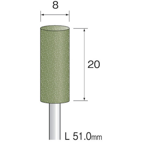 ミニモ 研磨用ゴム砥石 GC ミディアム#220 φ8 (10本入) ミニモ DB3522 電動 油圧 空圧工具 研削研磨用..