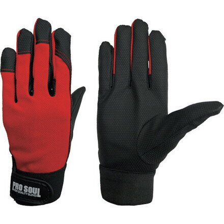 Leather Gloves - 富士グローブ プロソウル PS-993 赤 LL 富士グローブ 保護具 作業手袋 合成皮革 人工皮革手袋(代引不可)
