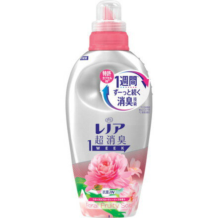 P&G レノア 超消臭1WEEK 柔軟剤 フローラルフルーティーソープノ香リ 本体 530ml P&Gジャパン同 清掃 衛生用品 清掃用品 洗濯洗剤(代引不可)