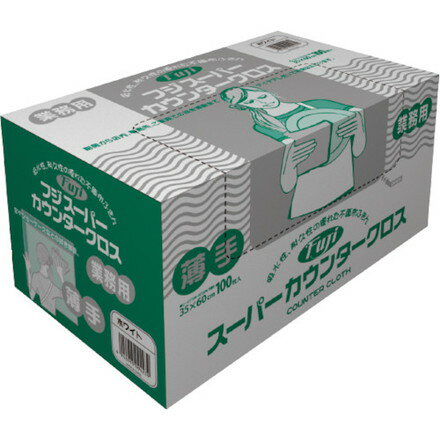 【商品スペック】特長●吸水性、耐久性に優れた不織布ふきんです。用途●飲食店、食品工場、スーパーバックヤード等でカウンターやテーブルのふきん、食品加工時の水分、油分吸収に。仕様●シートサイズ(mm)：350×600●色：ブルー●厚さ(g/[[...