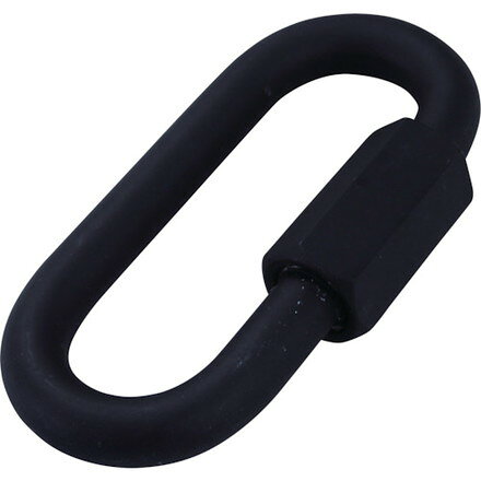 【商品スペック】特長●ナットを回して開閉し、簡単に取付可能です。●DIYに使いやすいカラー仕様の荷役金物です。用途●チェーンやロープなどの連結や末端金具の連結金具として。仕様●色：ブラック●使用荷重(kg)：90●A(mm)：6●C(mm)：8●B(mm)：46●表面処理：塗装仕様2材質／仕上●スチールセット内容／付属品注意●表示荷重は金物単体での数値です。●荷重値は目安で保証値ではありません。●極端な衝撃や偏荷重を与えないでください。●使用環境・使用状況によっては錆びてしまったり、塗装が剥がれる恐れがあります。【代引きについて】こちらの商品は、代引きでの出荷は受け付けておりません。【送料について】北海道、沖縄、離島は送料を頂きます。