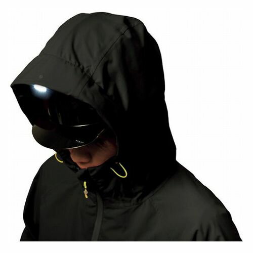 マック フーディライトレインジャケット ブラック LL AS8203D 保護具 作業服 雨具(代引不可)【送料無料】