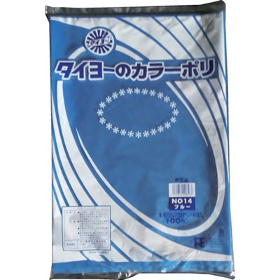 Rakuten - タイヨー カラーポリ袋035(ブルー) No.14 (100枚入り) S222943 梱包用品 梱包結束用品 ポリ袋(代引不可)【ポイント10倍】