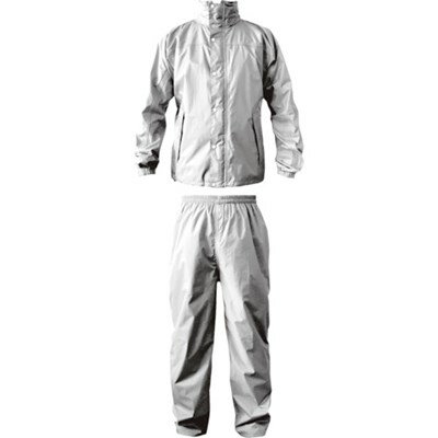 カジメイク ブリザテックレインスーツ シルバー 4L 7740714L 保護具 作業服 雨具(代引不可)【ポイント10倍】【送料無料】