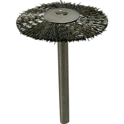 リューター 軸付ホイール型ブラシ軸径(mm):3毛材:ステンレス線 B1419 電動・油圧・空圧工具 研削研磨用品 軸付ブラシ(代引不可)【ポイント10倍】