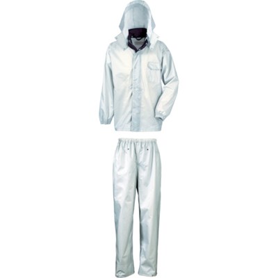 カジメイク ディフェンドレインスーツ シルバー LL 329371LL 保護具 作業服 雨具(代引不可)【ポイント10倍】
