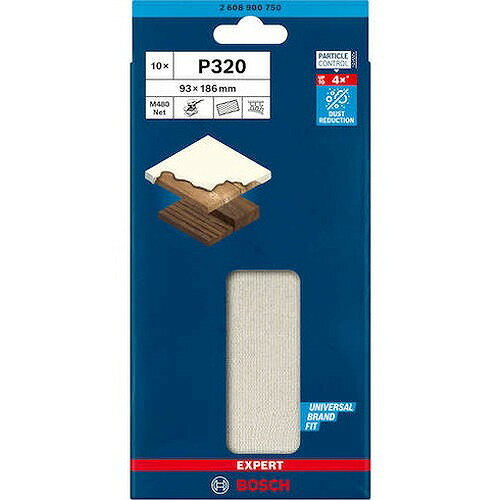 ボッシュ ネットサンディングシート M480 93X186mm #320 10枚入り 2608900750 電動・油圧・空圧工具 研削研磨用品 サンダー用ペーパー(代引不可)【ポイント10倍】