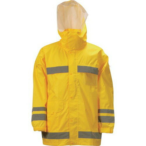 カジメイク 視認性レインスーツ イエロー LL 381011LL 保護具 作業服 雨具(代引不可)【ポイント10倍】【送料無料】