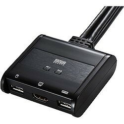 SANWA HDMI対応手元スイッチ付きパソコン自動切替器(2:1) SWKVM2WHU 電子機器 電気...