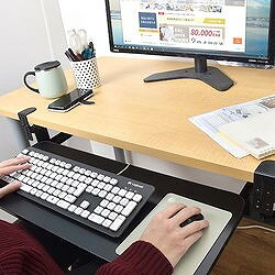 サンコー 後付けできるデスク収納「スライド式キーボードトレイ2」 SCTAKTBK オフィス 住設用品 OA用品 ボード(代引不可)【送料無料】 [2]