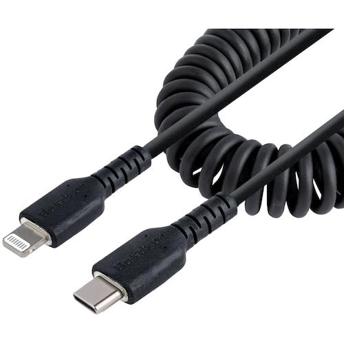 StarTech Lightningケーブル/USB-C/50cm/高耐久/コイル型/ブラック/iPhone ライトニング カールコード RUSB2CLT50CMBC オフィス 住設用品 OA用品 ケーブル(代引不可)(2)