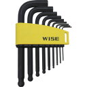 WISE ボールポイント 黒染め9本セット(ショート) WLB130B9S 手作業工具 ドライバー 六角棒レンチ ボールポイント六角棒レンチ(代引不可)