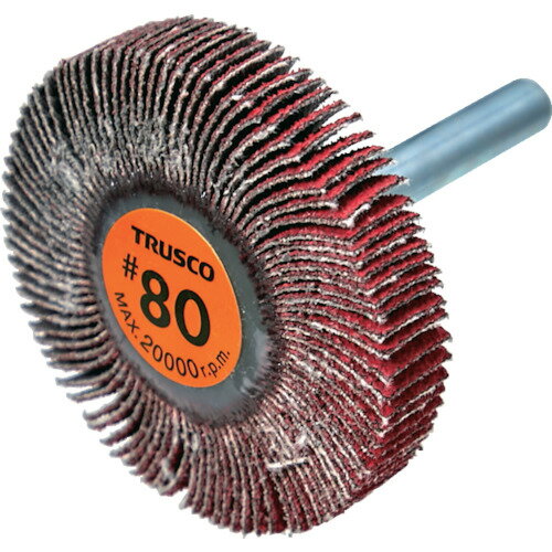 TRUSCO セラミックフラップホイール 軸径6mm #80 外径50×幅10×軸長40 (5個入) TCF5010CE80 電動 油圧 ..