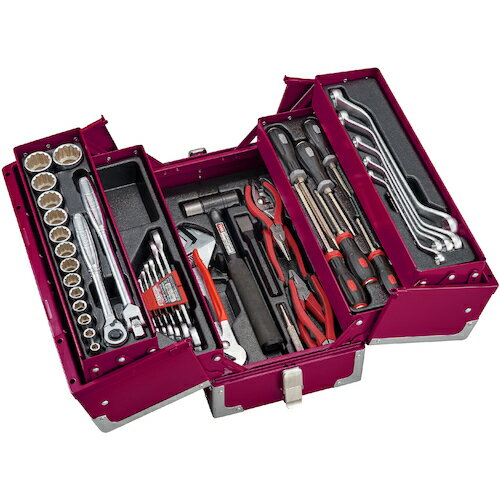 TONE ツールセット(ラズベリー) TSS4331RB 手作業工具 工具セット 手提げタイプ(代引不可)【送料無料】