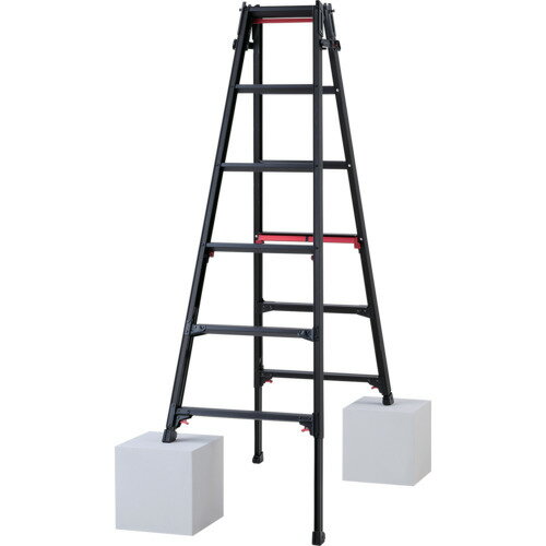 ハセガワ 脚部伸縮脚立 シャガマン ブラック 6段 RYRB18 工事 照明用品 はしご 脚立 脚立(代引不可)【送料無料】