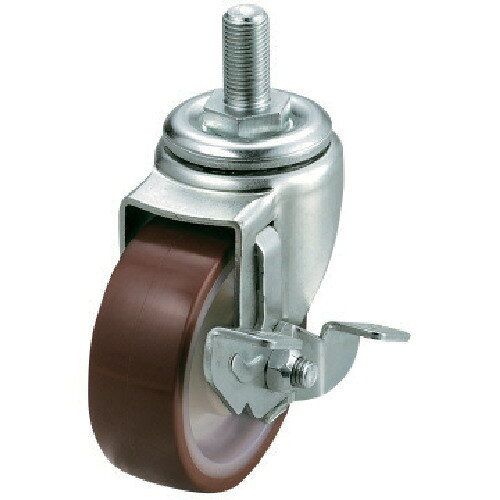 ユーエイ ねじ込み式 自在 キャスター ウレタン 車輪径75mm ストッパー付き Sタイプ ST-S型 ネジ寸法M12×35ピッチ1.75 ST75URSM1235 金物 建築資材 キャスター ねじ込み式ウレタン車(代引不可)