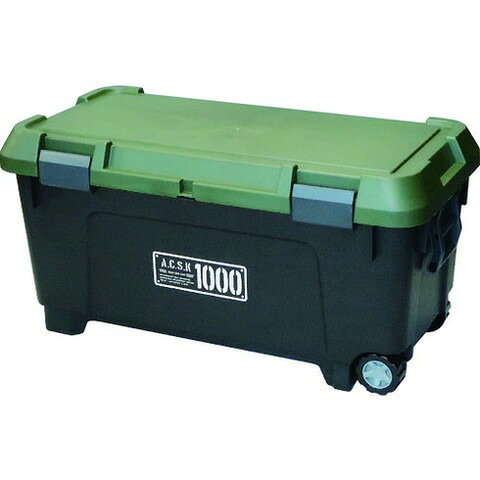 【商品詳細】●耐荷重は80kg（フタ）なので、踏み台や椅子としても使用できます。●フタが外せるので、お手入れが簡単です。●スタッキングでき便利です。●使用しない時はネスティングでき、場所をとりません。●ホイール付きで、ハンドルを引くことで簡単に移動ができます。●正面に南京錠を取り付けられる鍵穴付きです。●容量(L)：130●色：ブラックグリーン●外形寸法(mm)間口：1000●外形寸法(mm)奥行：500●外形寸法(mm)高さ：500●有効内寸(mm)間口：860●有効内寸(mm)奥行：365●有効内寸(mm)高さ：365●天板耐荷重(kg)：80●かぎ穴径(mm)：5材質／仕上●本体・フタ：ポリプロピレン（PP）●バックル：ABS樹脂●ハンドル・ホイール：ポリプロピレン（PP）●シャフト：スチールJANコード 4991068167766【代引きについて】こちらの商品は、代引きでの出荷は受け付けておりません。【送料について】北海道、沖縄、離島は送料を頂きます。