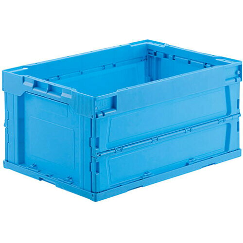 特長●軽くて丈夫な業務用オリタタミコンテナ／40Lです。●荷物の運搬や書類の保管に便利です。●不要なときは折りたたんで省スペースでの保管が可能です。●金属などを使用していないオールプラスチック製なので、リサイクルも容易です。●フタ（727−288）は別売です。仕様●容量(L)：40●色：ブルー●外形寸法(mm)間口：530●外形寸法(mm)奥行：366●外形寸法(mm)高さ：272●有効内寸(mm)間口：493●有効内寸(mm)奥行：335●有効内寸(mm)高さ：252●折りたたみ高さ(mm)：86●有効内寸：W493×D335×H252mm●耐荷重：20kg●最大積載段数：5段●折りたたみ時H：86mm材質／仕上●ポリプロピレン注意●三甲（株）との企画商品です。メーカーの刻印が入っています。50個より名入れ承ります（有料）原産国：日本【代引きについて】こちらの商品は、代引きでの出荷は受け付けておりません。【送料について】北海道、沖縄、離島は送料を頂きます。