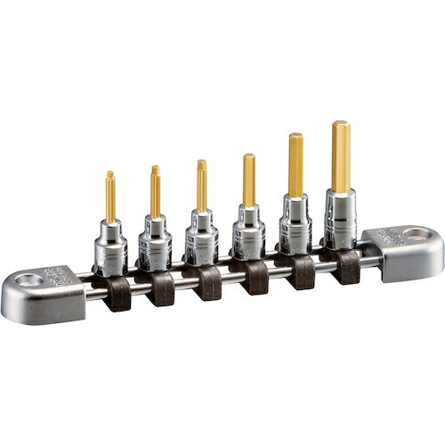 nepros 6.3sq.ヘキサゴンビットソケットセット(6コ組) チタンコーティング NTBT206A 手作業工具 ソケットレンチ ヘキサゴンソケット(代引不可)【送料無料】
