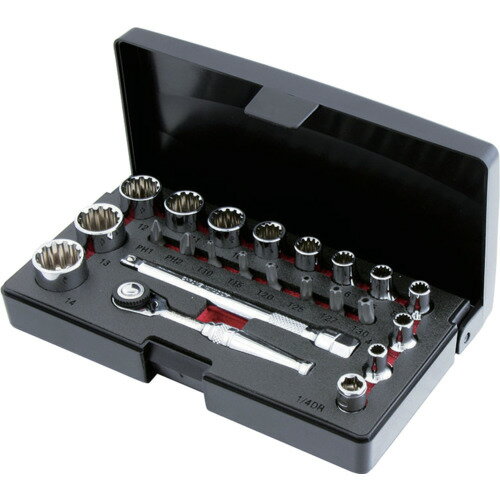 Pro-Auto 1/4DR.23PCソケットセット PA223SS 手作業工具 ソケットレンチ ソケットレンチセット(代引不可)