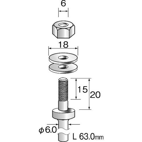 Minimo マンドレール φ6.0穴用 (3本入) PA1501 電動 油圧 空圧工具 研削研磨用品 軸付砥石(代引不可)