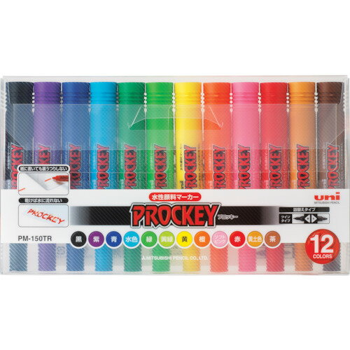 uni 水性顔料マーカー プロッキーツイン 12色セット PM150TR12CN 工事 照明用品 溶接用品 工業用マーカ..