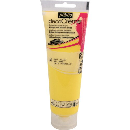 Pebeo デコクリーム 120mlマット イエロー 89004 工事 照明用品 塗装 内装用品 塗料(代引不可)