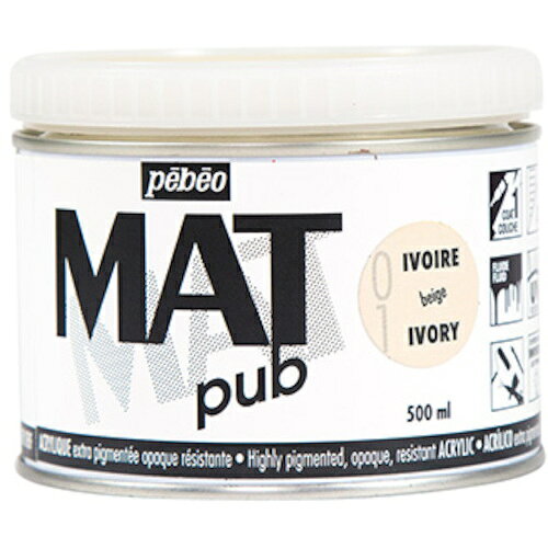 Pebeo マットピュブ 500ml NO.01 アイボリーベージュ 257001 工事 照明用品 塗装 内装用品 塗料(代引不..