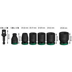 ボッシュ インパクトレンチ用ソケット 1/2インチ7pcsセット 2608003032 手作業工具...