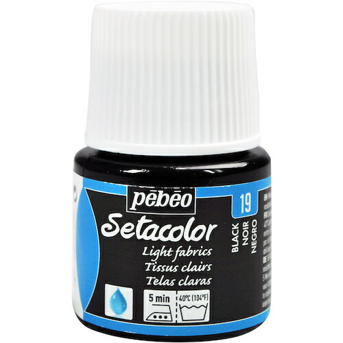 Pebeo 布用水性アクリル絵具セタカラー透明色 45ml ブラックレーキ 329019 工事 照明用品 塗装 内装用..