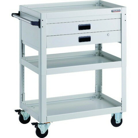 TRUSCO トラスコ ツールワゴン ドルフィン 高サ調節式 750X500 2段引出 W色 DLWSA973XW(代引不可)【送料無料】