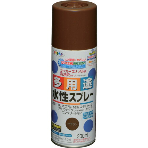 特長●タレにくく、きれいに仕上がります。●油性塗料や発泡スチロールに塗っても下地を侵さず、いろいろな素材に使用できます。用途●発泡スチロール、プラスチック(アクリル、硬質塩ビ、ABS、スチロール)、鉄、木、ブロック、紙、ガラスなどに。仕様●色：ブラウン●容量(L)：0.3●乾燥時間：40分〜50分(夏期)、1〜2時間(冬期)●塗り重ね回数：2●塗布面積(［［M2］］)：0.6〜1(タタミ0.4〜0.6枚分)仕様2●塗布面積：0.6〜1.0［［M2］］●だ円吹き(パターン変更ノズル付)材質/仕上●水溶性アクリル樹脂注意●【保管上の注意】直射日光のあたるところ、自転車内などの温度の高くなるところ、容器がさびやすいことろには置かないで下さい。原産国：日本【代引きについて】こちらの商品は、代引きでの出荷は受け付けておりません。【送料について】北海道、沖縄、離島は送料を頂きます。
