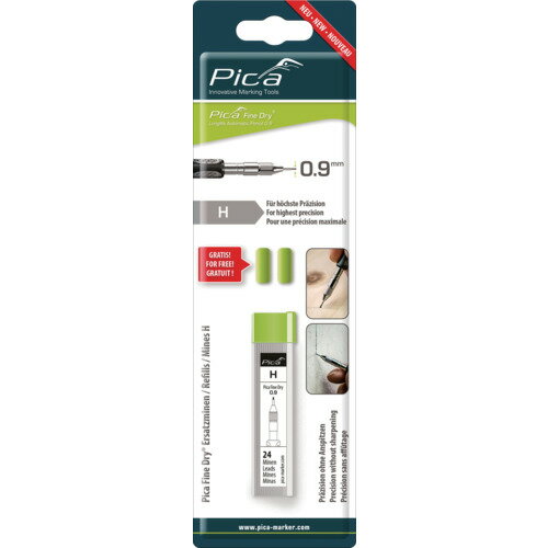 ピカマーカー 建築用シャープペンシル"Fine Dry"用替芯 24本入り 黒H 7050SB 測定 計測用品 測量用品 ..