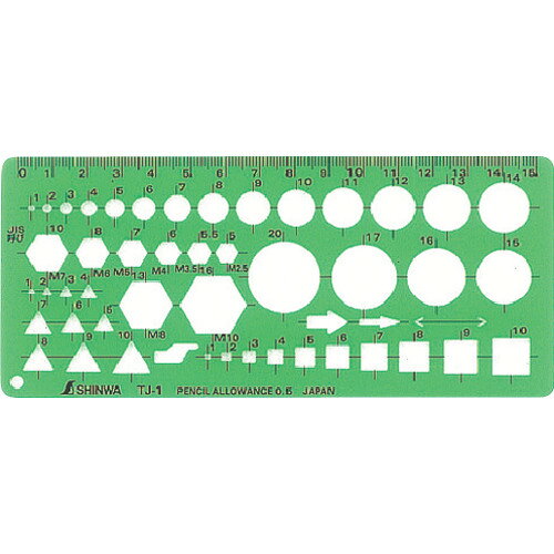 シンワ テンプレートTJ-1 66026 測定 計測用品 測量用品 建築用筆記具(代引不可)