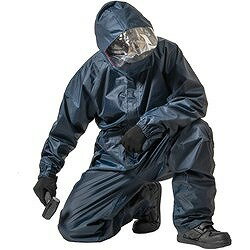 Makku デュアルフィットレインスーツ ネイビー L AS516024 保護具 作業服 雨具(代...