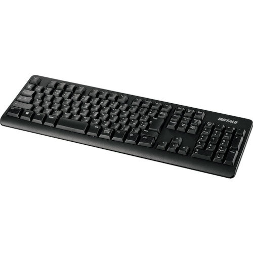 BUFFALO 無線2.4GHz フルキーボード ブラック BSKBW120BK オフィス 住設用品 OA用品 マウス(代引不可)