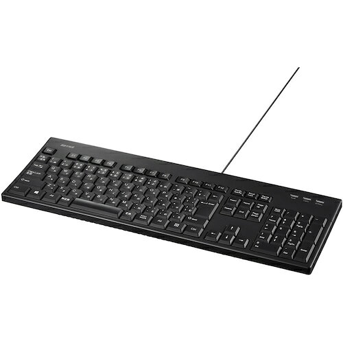 BUFFALO USB接続 有線フルキーボード 丸洗い対応 ブラック BSKBU310BKZ オフィス 住設用品 OA用品 マウス(代引不可)