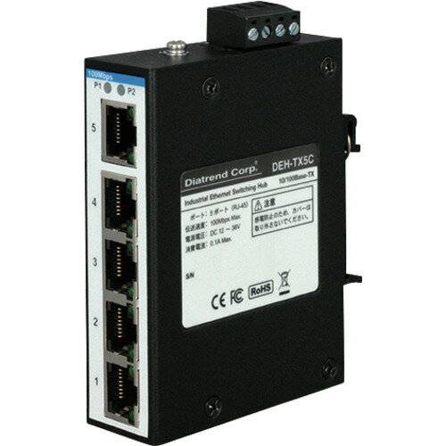 Diatrend 産業用イーサネットスイッチングハブ 100Base-TXタイプ DEHTX5C 電子機器 電気 電子部品 通信..