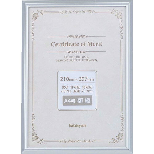 ナカバヤシ アルミ賞状額/A4/シルバー FSA102SV オフィス 住設用品 オフィス備品 掲示板(代引不可)