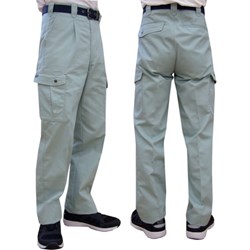 TEAGLES 綿混カーゴパンツ アースグリーン 85cm トーマセンイ 保護具 作業服 7661E...