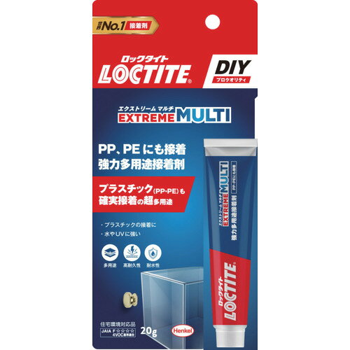 ●PP（ポリプロピレン）、PE（ポリエチレン）も接着できる超多用途型接着剤。耐水、耐衝撃に優れ、屋内、屋外で使用できます。●日本接着剤工業会自主登録商品：JAIA F☆☆☆☆ 4VOC基準適合品です。●プラスチック（PP、PEを含む）、金属、木、コンクリート、タイル、レンガ、合成ゴム、天然ゴム、ガラス、発泡スチロールなど、ほとんどの材質の接着、補修に使用可能です。●色：透明●容量(g)：20●危険物品目：危険物●危険物の類別：第四類第三石油類●危険等級：危険等級3●主成分：変成シリコーン樹脂●PP（ポリプロピレン）、PE（ポリエチレン）も接着できる超多用途型接着剤。耐水、耐衝撃に優れ、屋内、屋外で使用できます。●日本接着剤工業会自主登録商品：JAIA F☆☆☆☆ 4VOC基準適合品です。●プラスチック（PP、PEを含む）、金属、木、コンクリート、タイル、レンガ、合成ゴム、天然ゴム、ガラス、発泡スチロールなど、ほとんどの材質の接着、補修に使用可能です。●色：透明●容量(g)：20●危険物品目：危険物●危険物の類別：第四類第三石油類●危険等級：危険等級3●主成分：変成シリコーン樹脂【代引きについて】こちらの商品は、代引きでの出荷は受け付けておりません。【送料について】北海道、沖縄、離島は送料を頂きます。