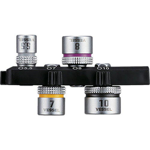 VESSEL TD-BS24 ソケットビット4本組 ベッセル 手作業工具 ドライバー 六角棒レンチ ラチェット式ドラ..