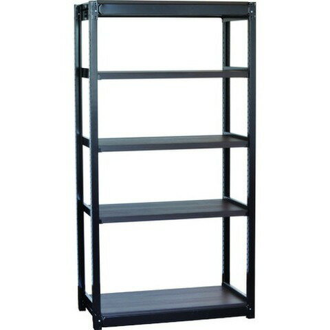 TRUSCO トラスコ TSUG型スチール軽量ボルトレス棚 基本タイプ 木製棚板ウォールナット 5段仕様 高サ180..