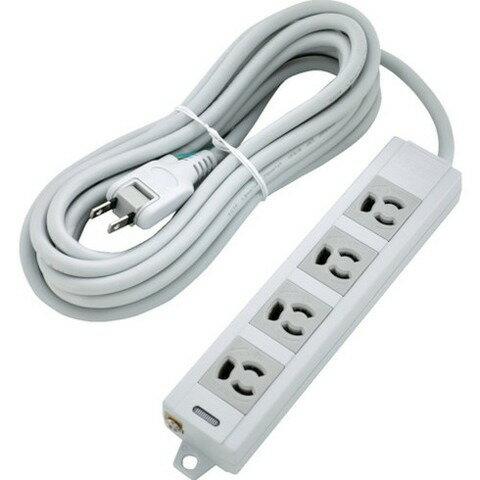 TRUSCO トラスコ 電源タップ 3P抜ケ止メ4個口 5M アース/マグネット付 TOT3N405(代引不可)