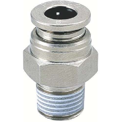 【10個セット】PISCO チューブフィッティングブラスストレート チューブ8ネジR1/8ゴムFKMカバー無 KC8011F 空圧用品 流体継手・チューブ チュ...