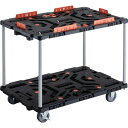 TRUSCO トラスコ 連結式樹脂製2段台車 ビートル 900X600 自在3輪 内2輪ストッパー付 柵 トメタロウ付 ハンドルナシ BT920KJ3S2E100T 組立品 組立設置不可(代引不可)【送料無料】