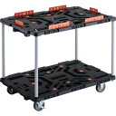 TRUSCO トラスコ 連結式樹脂製2段台車 ビートル 900X600 自在3輪 内2輪ストッパー付 柵付 ハンドルナシ BT920KJ3S2E100(代引不可)【送料無料】