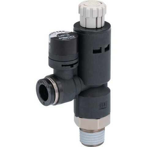 ピスコ レギュレータ プッシュロックタイプ 圧力ゲージ付エルボ RVCMP801(代引不可)【送料無料】