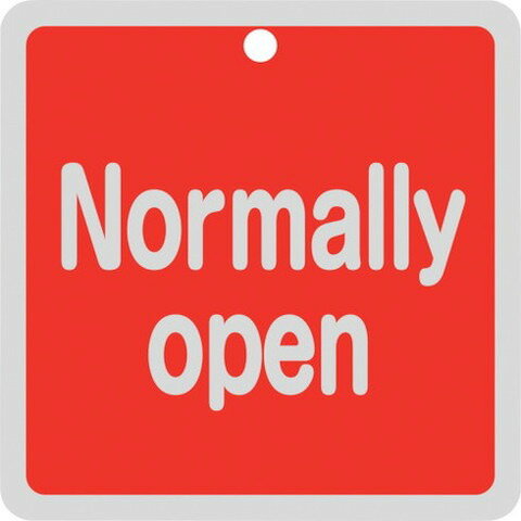 緑十字 バルブ開閉札 Normally open(赤) 特15-152A 80×80mm 両面表示 アルミ製 160101(代引不可)