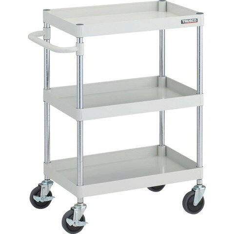 TRUSCO トラスコ フェニックスワゴン 抗ウィルスハンドル 省音 600X400XH880 3段 W色 PEW963AW 組立品 ..